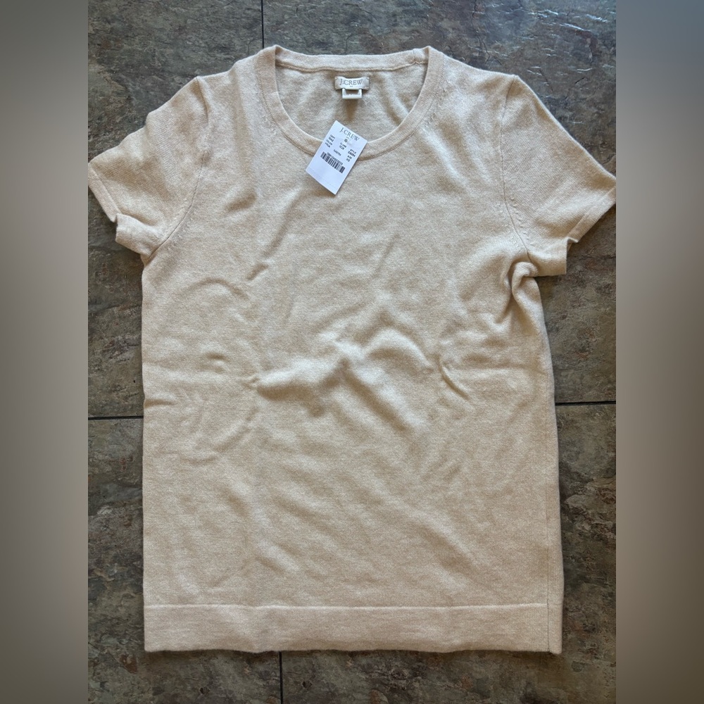 NWT J Crew Short Sleeve Merino Blend Wool Sweater XS